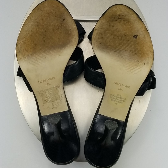 Nine West black leather slides with buckle sz 6.5 - Picture 5 of 8